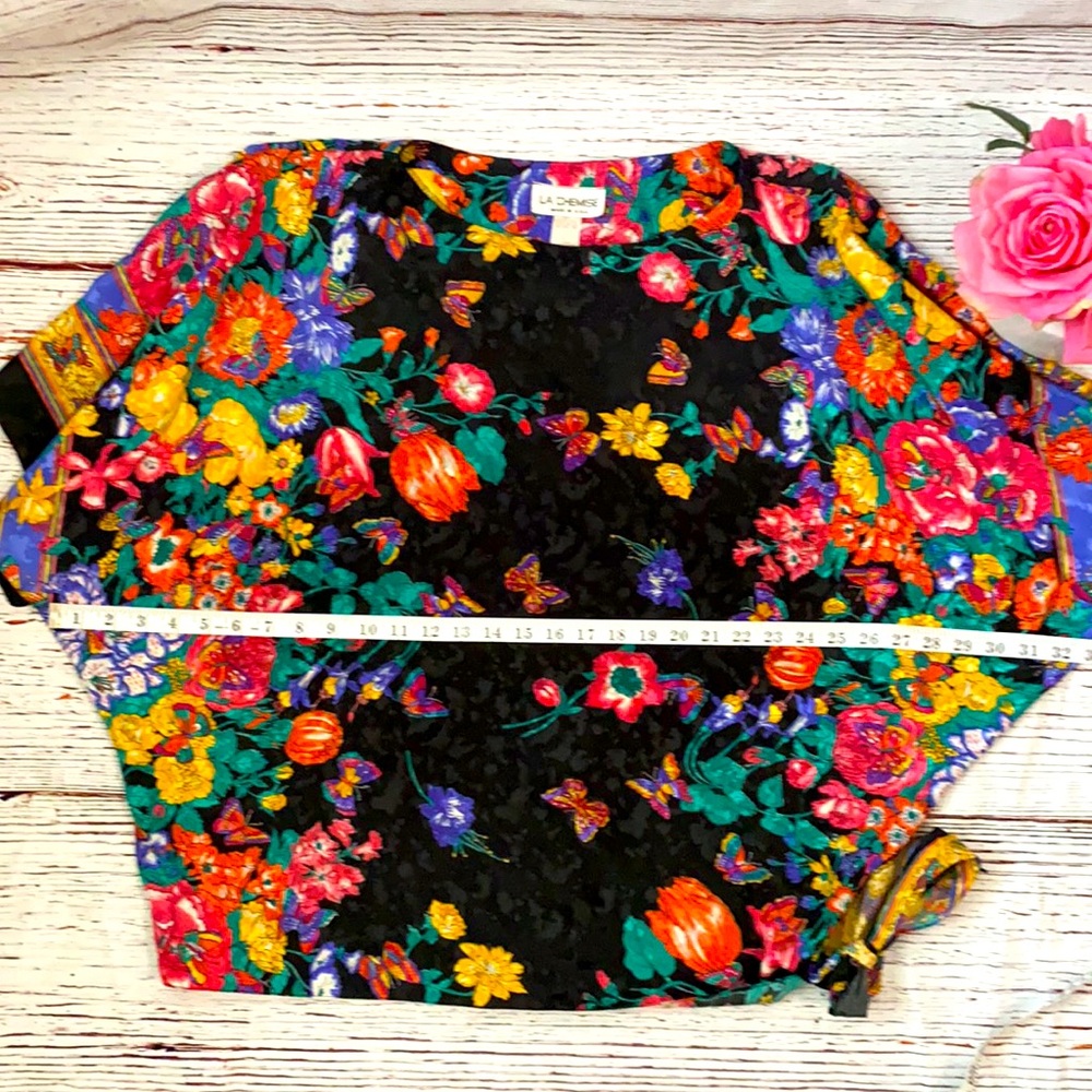 Vintage LA Chemise Floral Flutter Top Large - Picture 7 of 9